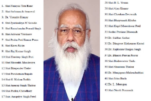 Modi Cabinet Minister List